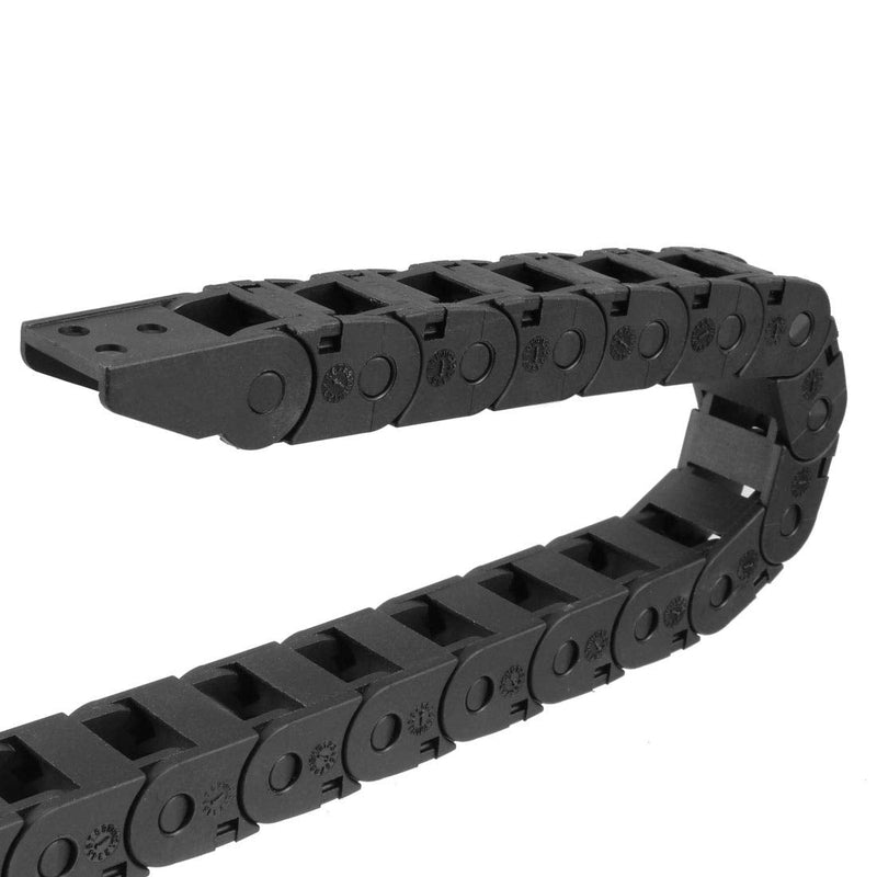 uxcell Drag Chain Cable Carrier Open Type with End Connectors R18 10X11mm 1 Meter Plastic for Electrical CNC Router Machines