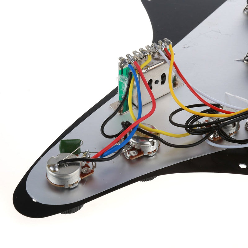 Musiclily SSS 11 Hole Strat Guitar Loaded Pickguard Prewired Scratch Plate with Single Coil Pickups Set for Fender USA/Mexican Strandard Straocaster Guitar Parts, Black