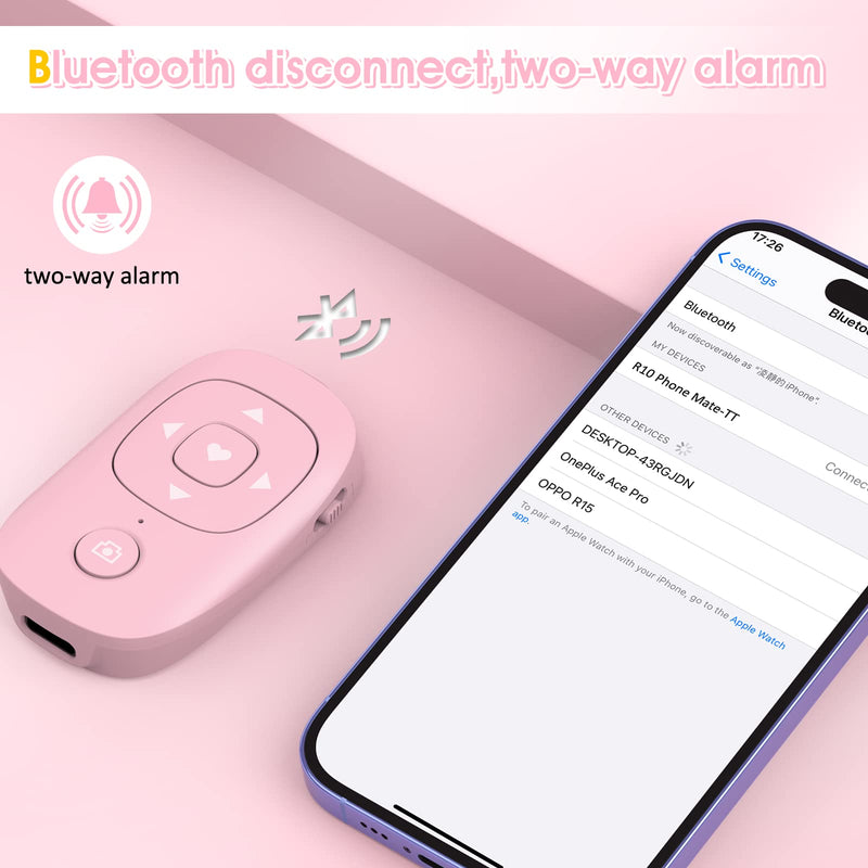 Symcode Upgrade TIK Tok Bluetooth Remote Control Kindle App Page Turner, TIK Tok Video Recording Remote,TV Air Conditioning Infrared Universal Remote Control Pink