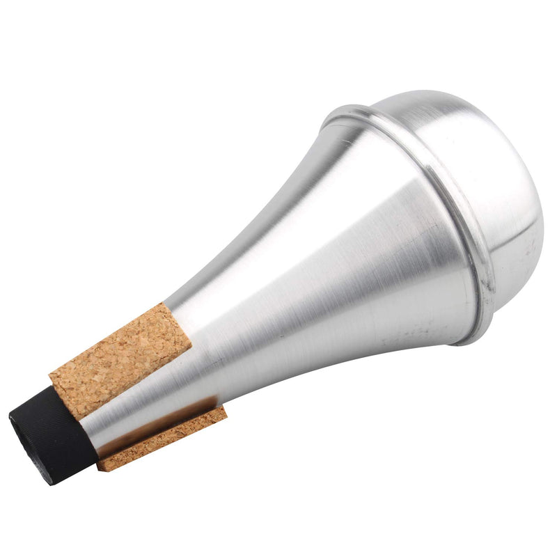 [AUSTRALIA] - Futheda Silver Lightweight Cork Strips Aluminum Alloy Practice Cup Trumpet Cornet Straight Mute Silencer Home Quietly Practicing Musical Instrument Accessories 
