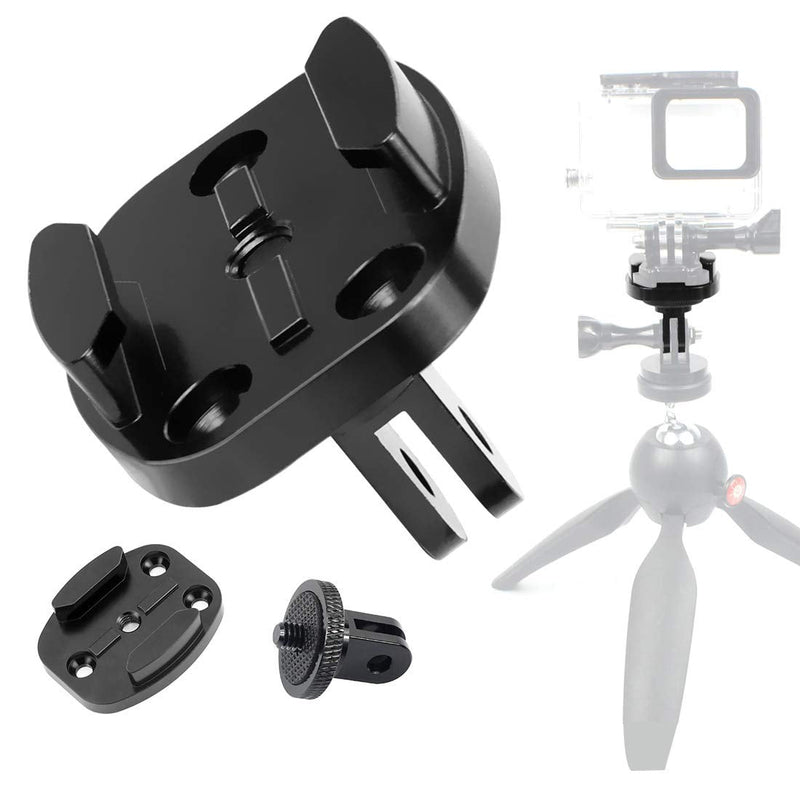 [AUSTRALIA] - FEICHAO Aluminum CNC Quick Release Tripod Mount with 1/4 Adapter Buckle Base Interface Compatible for Hero 8 7 6 5 4 3 and Other Sports Camera (Mount Board + 1/4 Adapter) Mount Board + 1/4 Adapter 
