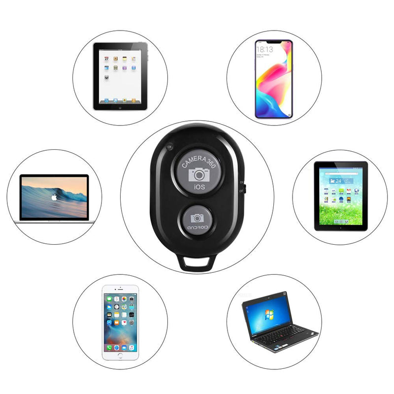 Camera Shutter Remote Control, SLFC Bluetooth Remote Shutter for iPhone/Android, Wireless Shutter Remote Control with Wrist Strap, Connect Faster, Portable&Mini, Ideal for Selfies/Group Photos Black