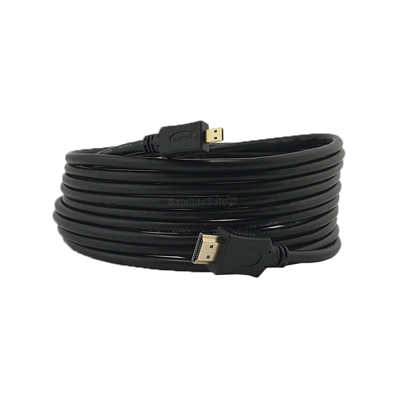 [AUSTRALIA] - SatelliteSale High-Speed Micro HDMI to HDMI TV Adapter Cable [24K Gold Plated | Copper Core | PVC Jacket] 4K Resolution, 3D, Audio Return Channel, HDMI Ethernet Channel (15 Feet) 15 Feet 