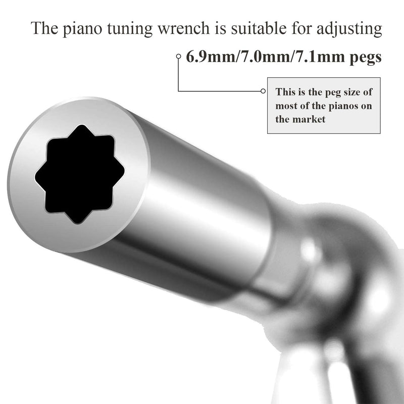 MiriamSong Professional Piano Tuning Kit - The Best Tuner Set Including Universal Star Head Hammer, Mute tools, Felt Temperament Strip and Case White