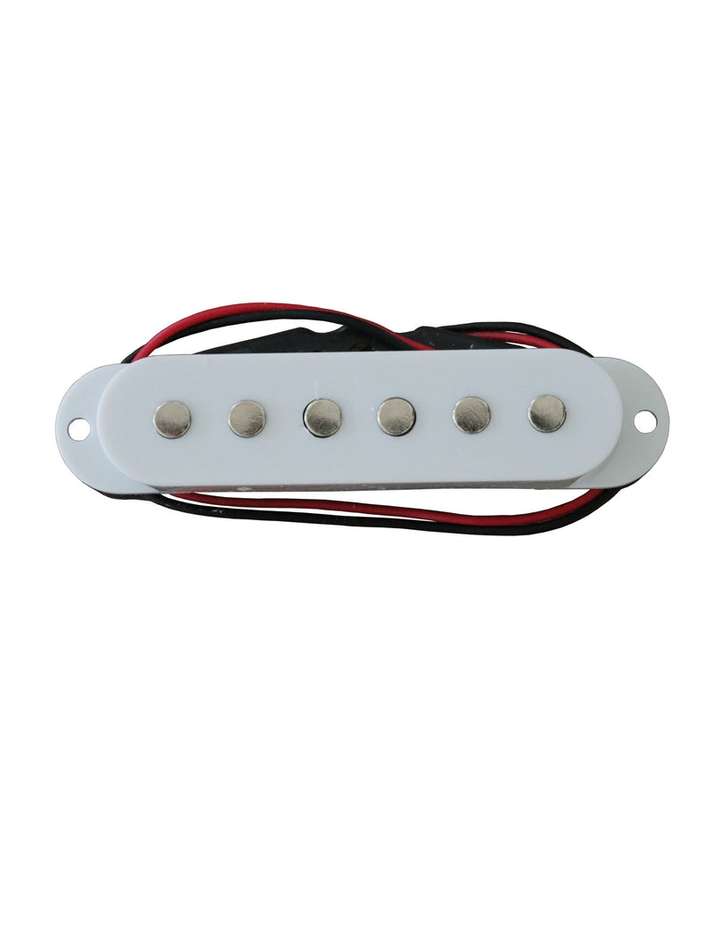 Electric Guitar Pickup Ceremic Magnet Neck Middle Bridge Single Coil Pickups Compatible with Strat Style SSS Electric Guitar Parts Replacement Set of 3Pcs White.