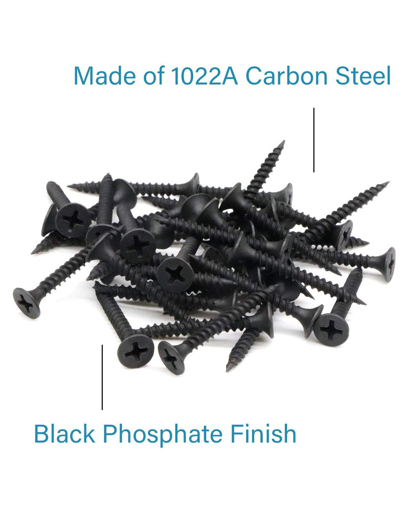[AUSTRALIA] - IMScrews 50pcs #7x1-3/8" Flat Head Phillips Drywall Screws Fine Thread Sharp Point Wood Screw, Carbon Steel 1022A, Black Phosphate 50 Pcs #7x1-3/8" 