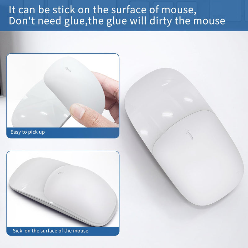ROUNKIN Silicone Cushion for Apple Magic Mouse 1/2/3 - Ergonomic Mouse Pad, Multi-Touch Surface Mouse Grip for Wireless Magic Mouse, No Glue Mouse Palm Rest for Apple Magic Mouse Accessories(White) White