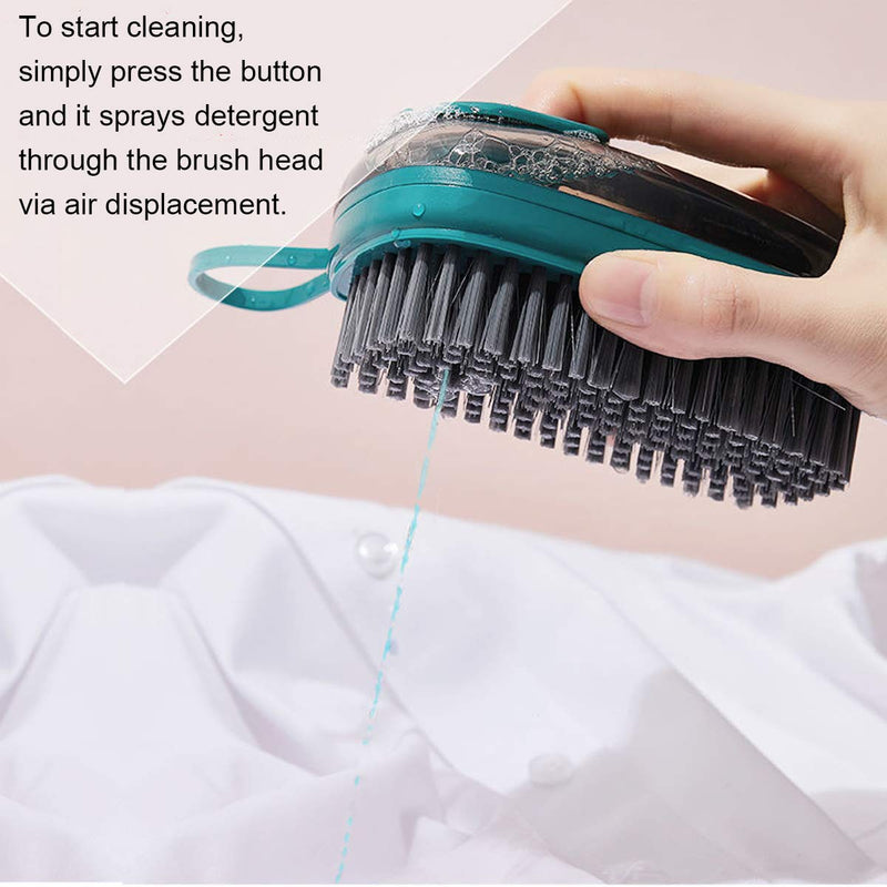 Multifunctional Scrubbing Brush, Easy to Grip Household Cleaning Brushes, Reusable Soft Laundry Clothes and Shoes Scrubbing Brush (Dark Green) Dark Green