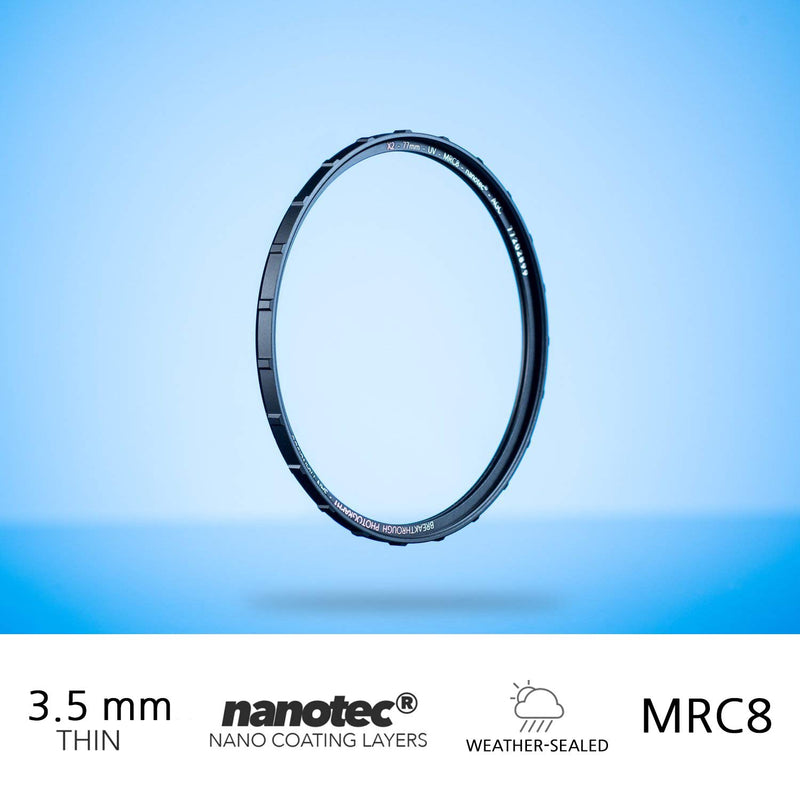 Breakthrough Photography X2 UV 49mm, MRC8, Nanotec, Ultra-Slim Aluminum Frame, Weather-Sealed, 25 Year Support, Lens Cloth Included 49mm Circular