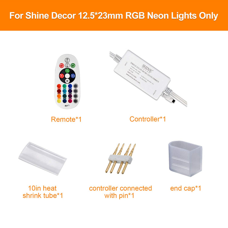 [AUSTRALIA] - Shine Decor RF Controller with Remote, Power Supply for 12.5x23mm 14colors LED RGB Neon Lights only 