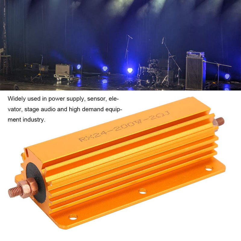 Resistor 200W 2R RX24 Aluminum Case Resistor for Power Supply Sensor, Wirewound Resistors Screw Tap Chassis Mounted