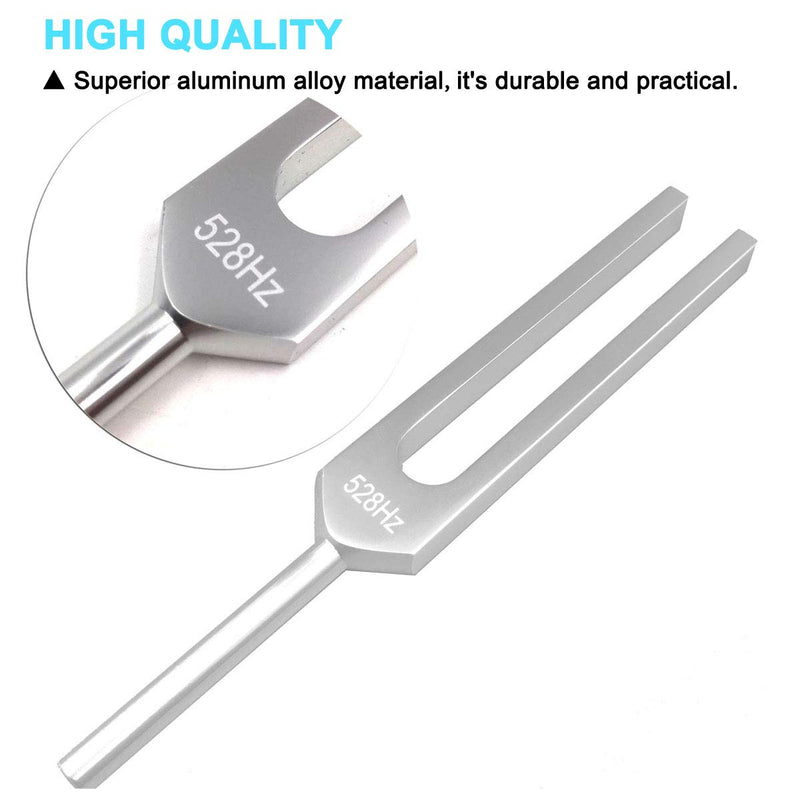 TENFLY 528 Hz Tuning Fork, with Silicone Hammer (blue) 、Triangular Silica Gel and Cleaning Cloth Perfect Healing Musical Instrument.