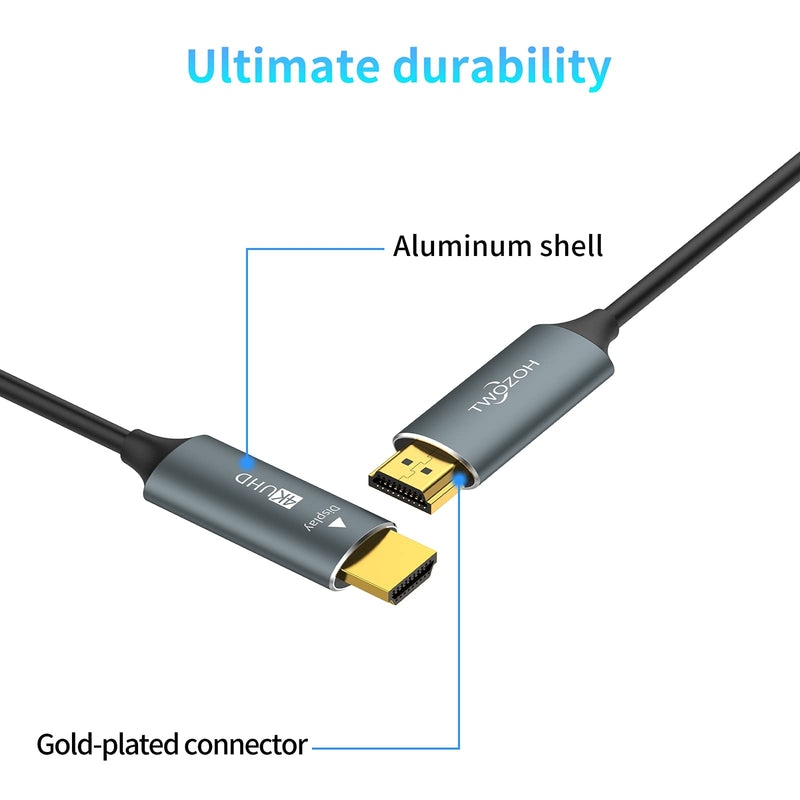 [AUSTRALIA] - Twozoh Fiber Optic HDMI Cable 100FT, 4K Fiber HDMI to HDMI Cable 4K/60Hz (4:4:4 HDR10 HDCP2.2) 1440p 144Hz 18Gbps High Speed UHD Fiber HDMI Cord(30M) 