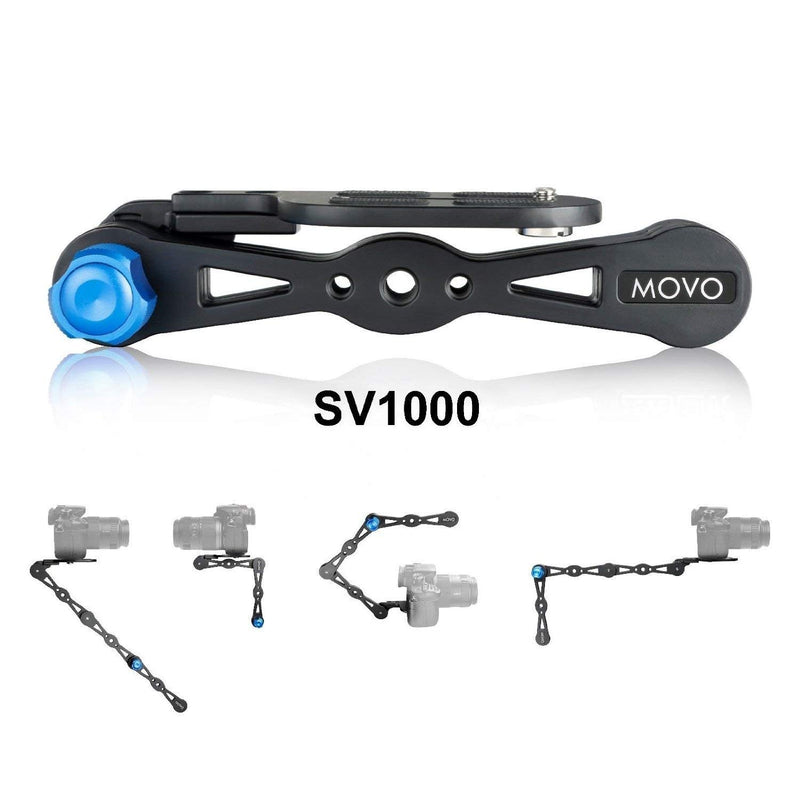 Movo Photo SV1000 Aluminum Combination Shoulder Rig/Selfie Stick/Handheld Stabilizer/Video Grip - For all Cameras up to 9 lbs/4kg