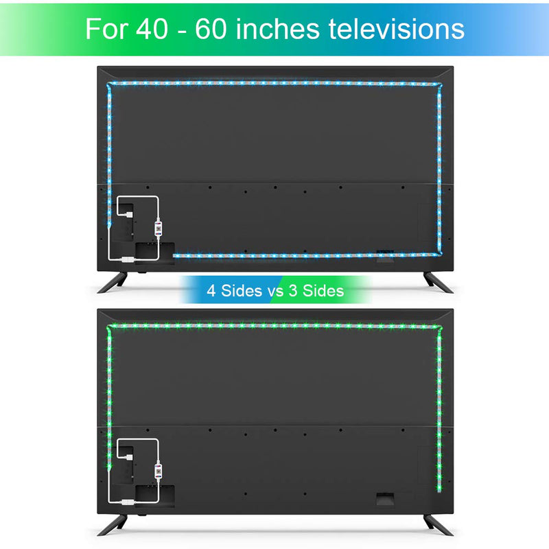 [AUSTRALIA] - TV Backlight 6.56ft USB LED Strip Lights - Bluetooth App Control RGB Color Changing Lights for 40-60 inch TV, Dream Screen PC LED Strip for Game Room Decor,Home Theater,Bedroom,Living Room 