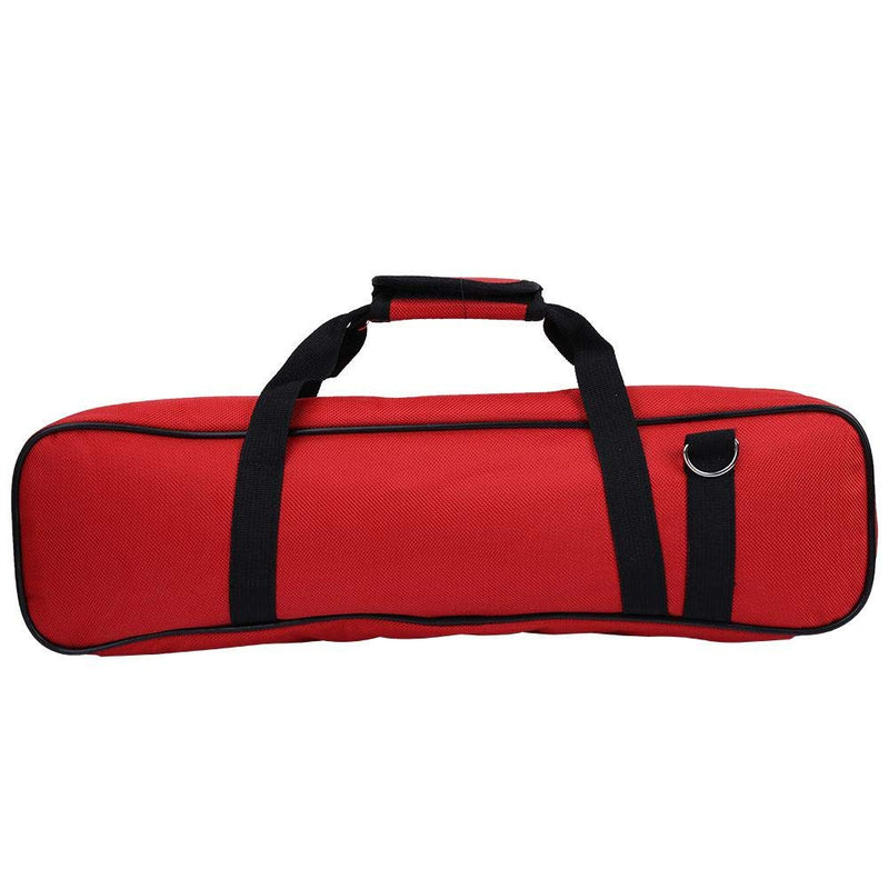 Flute Bag, Oxford Cloth Wear Resistant Padded Flute Storage Case with Carry Handle Woodwind Instrument Accessory(Red)
