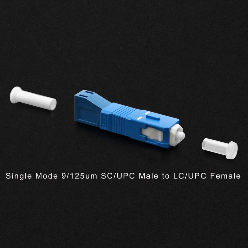 QWROK Adaptor Connector Single Mode 9/125um, SC/UPC Male to LC/UPC Female Hybrid Optic Optical Fiber Adapter Hybrid Adapter