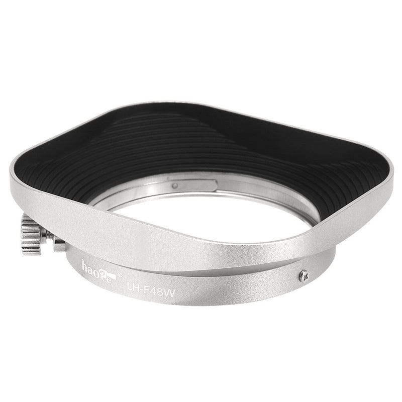 Haoge LH-F48W Square Metal Lens Hood Shade for Olympus M.ZUIKO Digital 17mm f1.8 17 1.8 Lens Replace Olympus LH-48B Silver Square-Silver