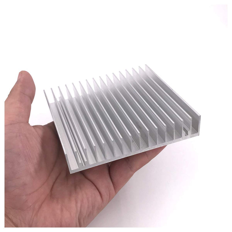 Awxlumv Aluminum Heatsink 100 x 100 x 18mm / 3.94'' x 3.94''x 0.71'' Inch Heat Sinks Radiator for Circuit Board and Transistor Semiconductor Devices with 16 pcs fins - Sliver 100*100*18