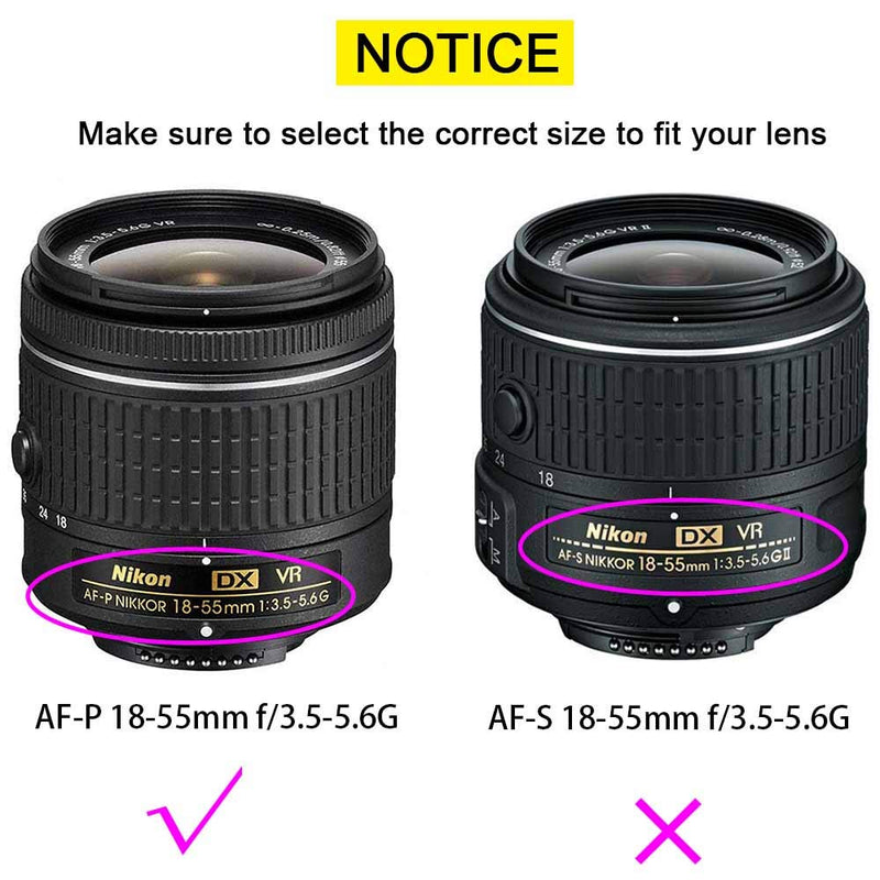 55mm Lens Cap Cover with Keeper for AF-P DX NIKKOR 18-55mm f/3.5-5.6G VR Lens for Nikon D7200 D5600 D5500 D5300 D3500 D3400 D3300 DSLR Camera,ULBTER Lens Cap & Lens Cover Keeper -2 Pack