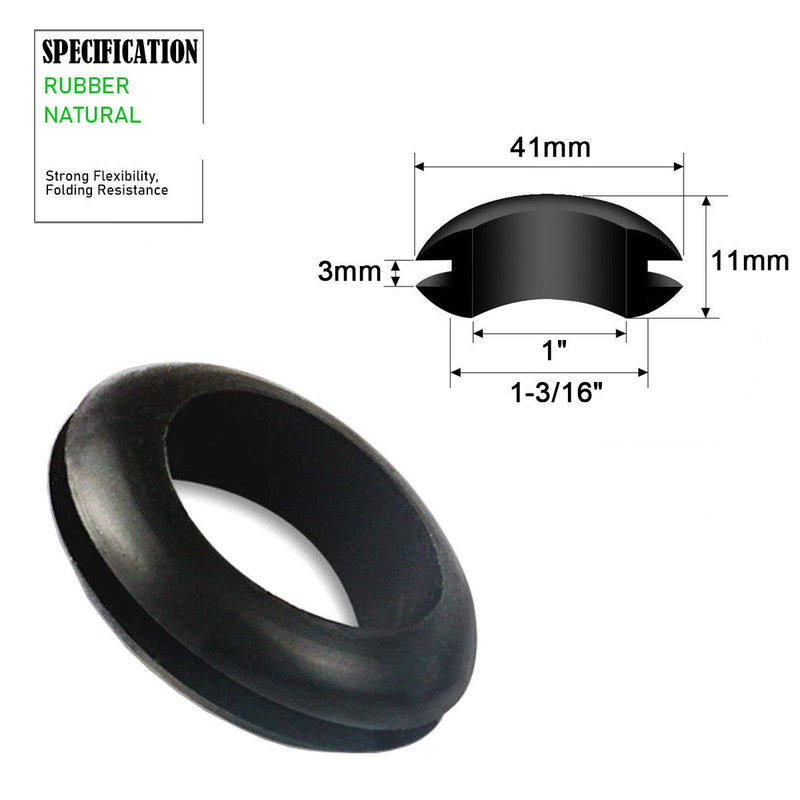 [AUSTRALIA] - Rubber Grommet，1" ID 1-3/16" Drill Hole-Rubber Hole Plug-Rubber Plugs for Holes-Rubber Hole Grommet-Eyelet Ring-Firewall Hole，for Wires,Cables,Plugs,15pcs d:1-3/16" Drill Hole,15pcs 