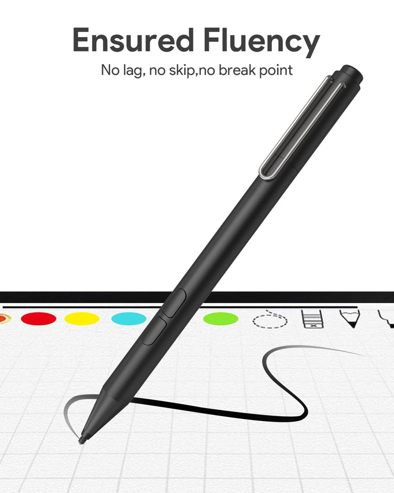 Uogic Pen Compatible with Surface, Active Stylus with Palm Rejection and Magnetic Body, Digital Pen and Soft HB Nib Compatible with Surface Pro/Go/Laptop/Book/Studio Black