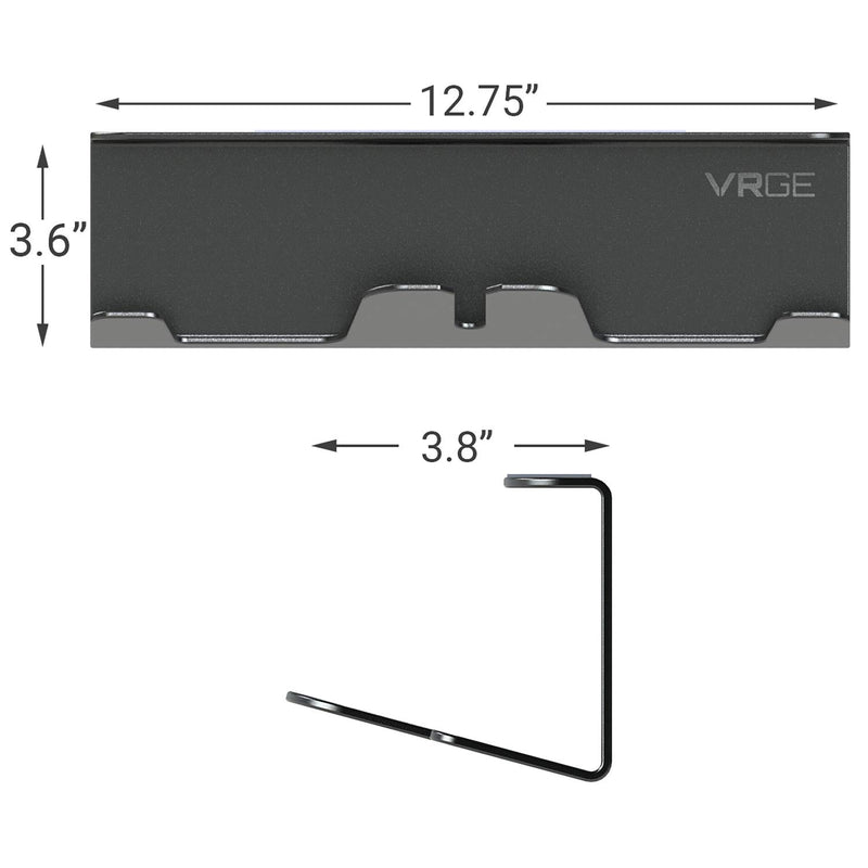 VRGE VR Stand Under Desk Storage Display Hook Organizer - Premium Metal - For Oculus Rift Oculus Rift S Quest 2, HTC Vive, Vive Pro, Playstation VR, Valve Index, Vive Cosmos and Mixed Reality Headsets