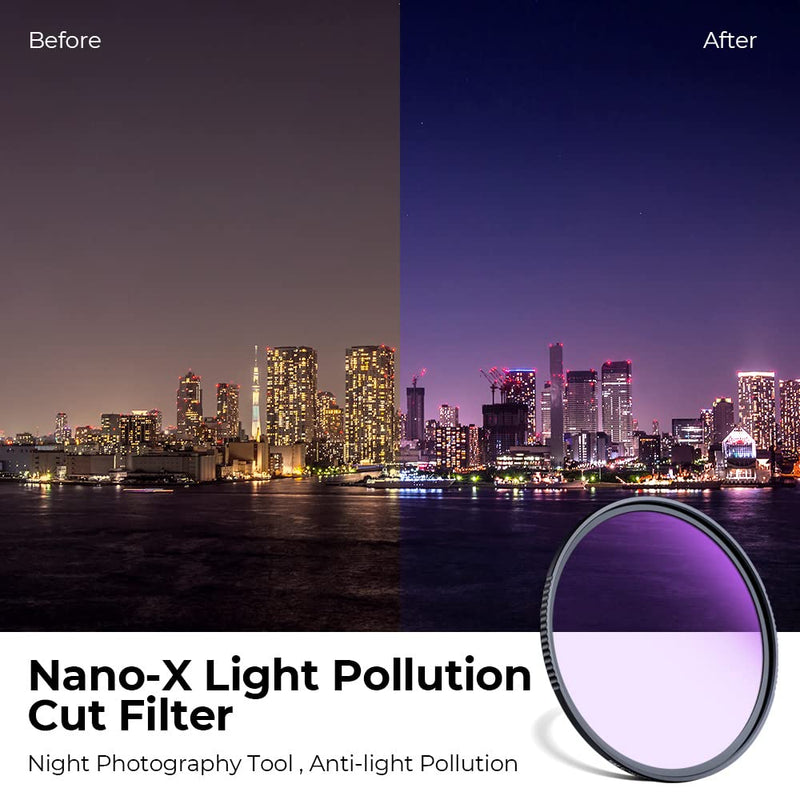 K&F Concept 67mm Clear-Natural Night Filter Light Pollution Reduction Filter for Night Sky/Star