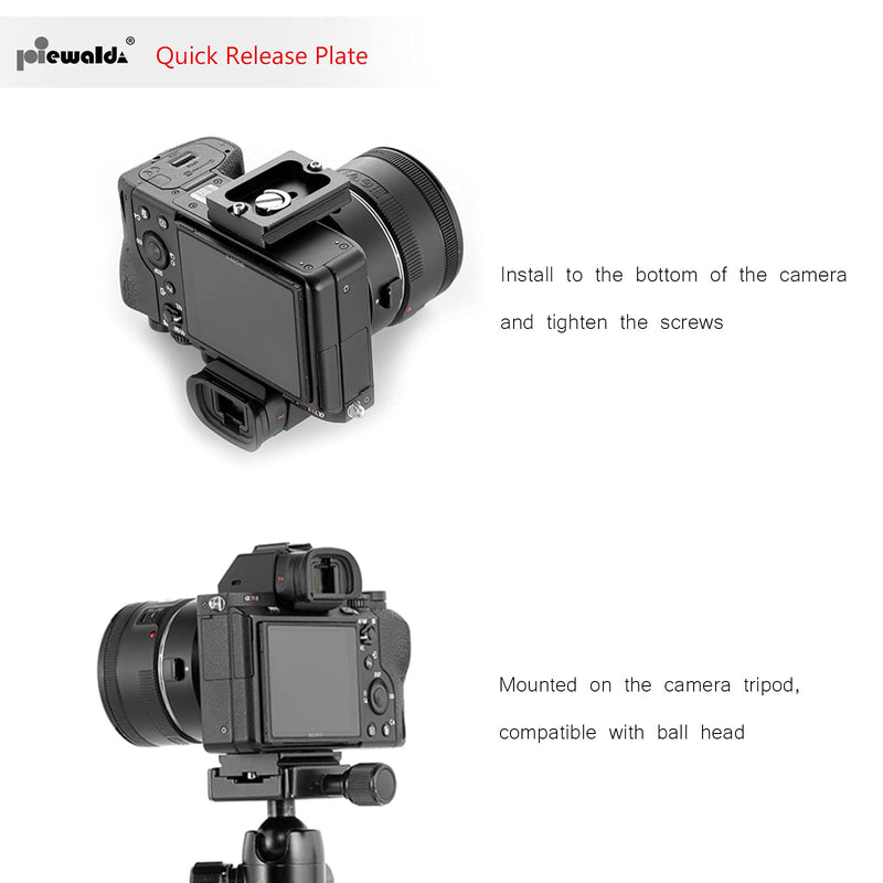 [AUSTRALIA] - Universal Tripod Quick Release Plate, Niewalda Quick Release Plate, Arca Swiss Plate with 1/4 Inch Slotted Screw, C-Ring/D-Ring Screw, 1/4"-3/8" Screw, for DSLR Camera Tripod Ballhead(PU-50) PU-50 