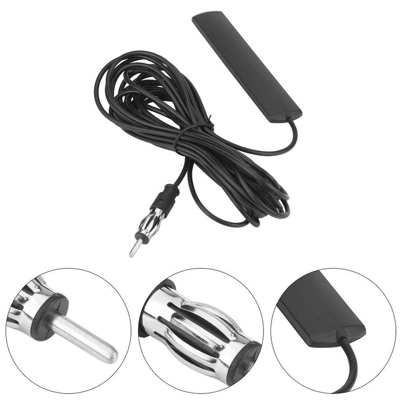 Qiilu Radio Antenna, ANT-309 Universal Car FM Radio Antenna Patch Aerial Windscreen Mount 5M Cable