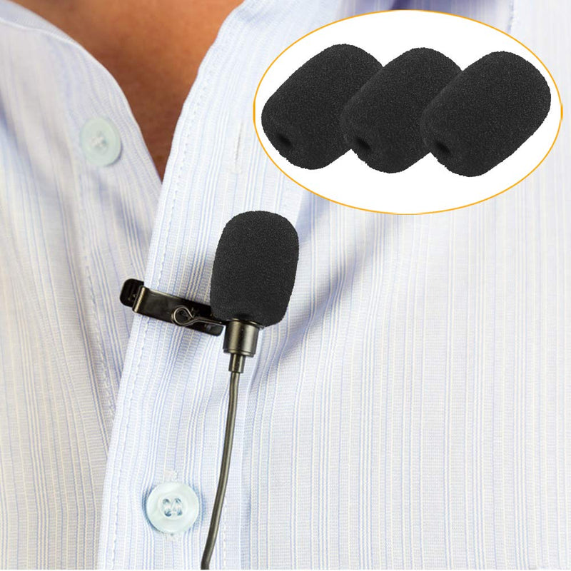 40 Pack Mini Headset Microphone Windscreens Foam Microphone Cover for Headset Lapel Lavalier - Black
