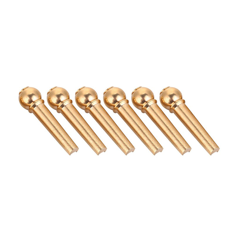 Tbest 6Pcs/Set Brass Guitar Bridge Pins Guitars Replacement Parts Repair Accessories 6 Pieces