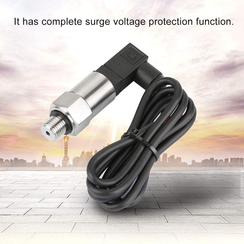 Pressure Transducer, Water Pressure Transducer 4-20mA Output G1/4" Silicon Pressure Transmitter Transducer for Water Gas Oil(0-0.2MPA) 0--0.2MPA