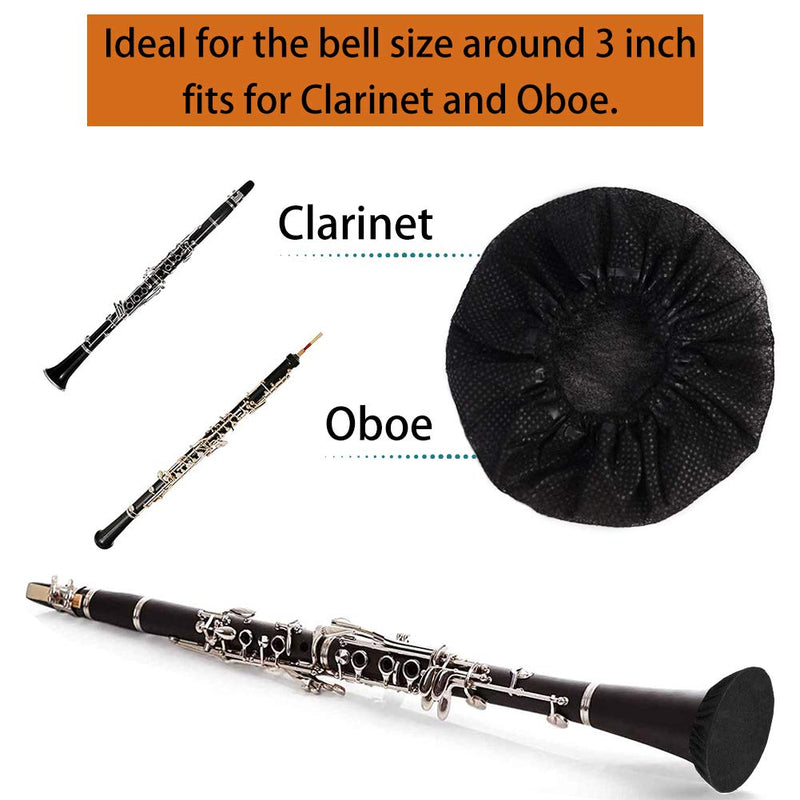 100 Pieces Disposable Non-Woven Music Instrument Bell Cover 3" Ideal for Clarinet Trumpets, alto saxophone/trumpet, bass Clarinet/cornet and Other Musical Instruments of 3 Inches