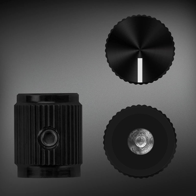 [AUSTRALIA] - DaierTek Guitar Effect Pedal Knob Metal Black Potentiometer Knob Anodized Aluminum Amp Pot Knob with Set Screw 1/4 -13Pack 
