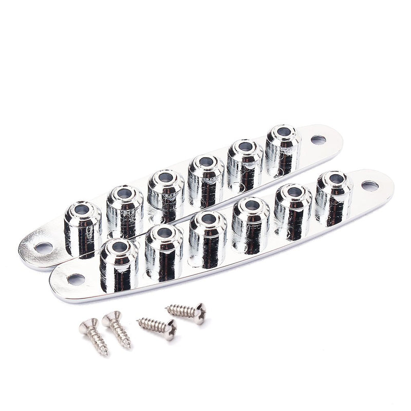 Alnicov Guitar Mounting Ferrules Through Body Instead String Bushing Metal Plate Guitar Parts Replacement Accessories For Bass Guitar,Chrome