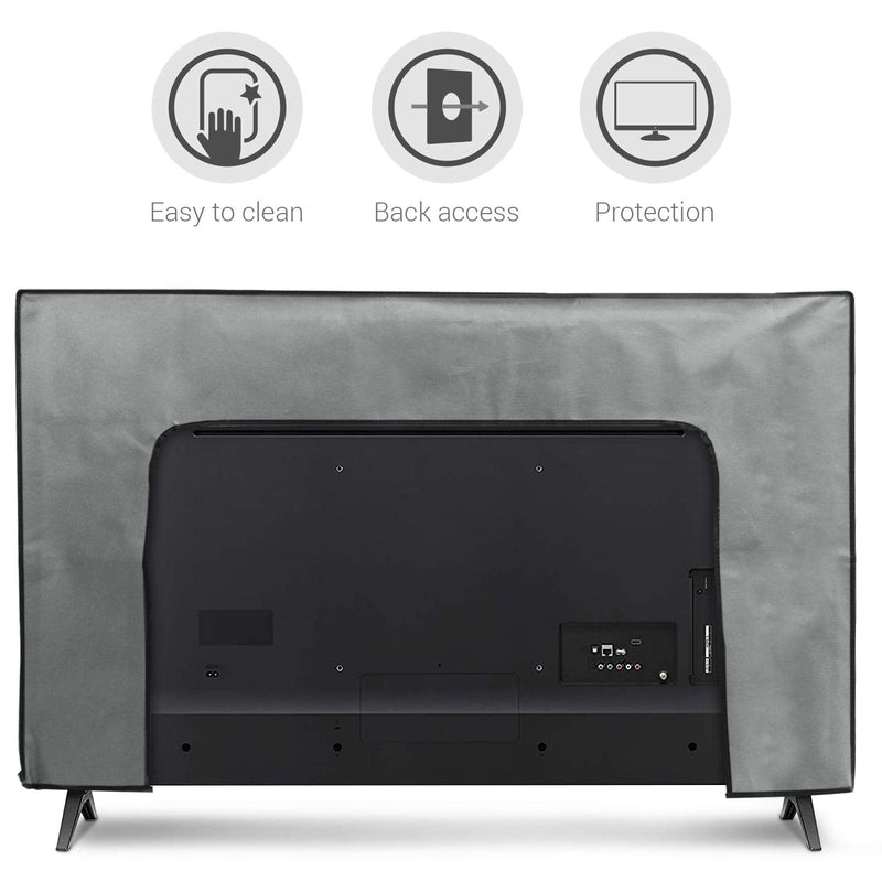 kwmobile Dust Cover for 43" TV - Fabric Case TV Protector for Flat Screen TVs - Light Grey