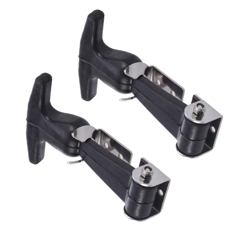 Baluue Catch Flexible T-Handle Hasp Elastic Stainless Steel Rubber Hood T-Handle Draw Latches T-Handle Hasp with Brackets for Tool Box, 2pcs