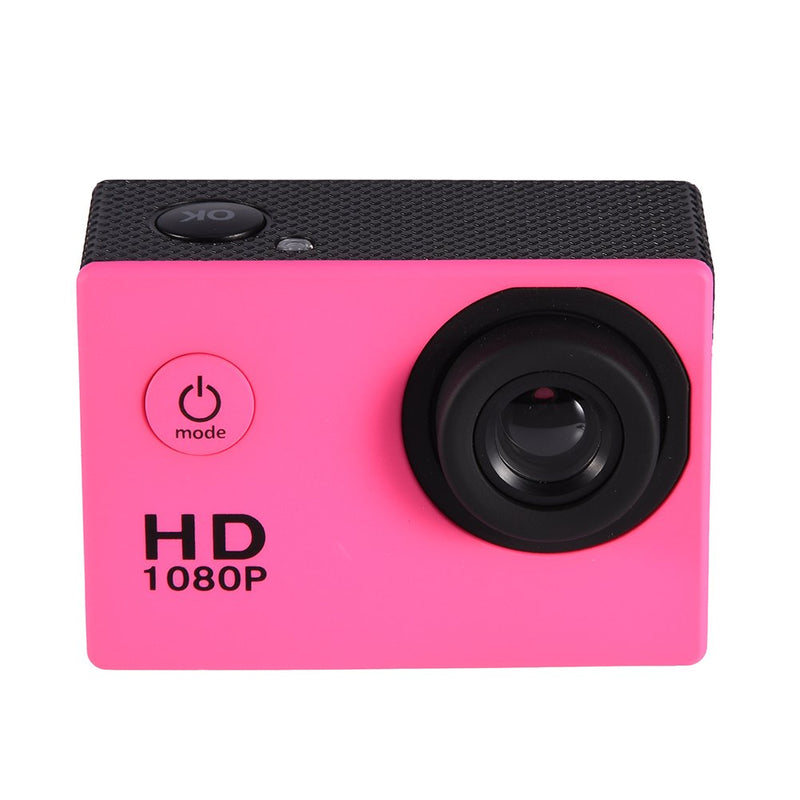 Sports Action Camera, 30M Underwater Waterproof DV Camcorder, 90 Degree Angle HD DV Camcorder with Mounting Accessories Kit(Pink) pink