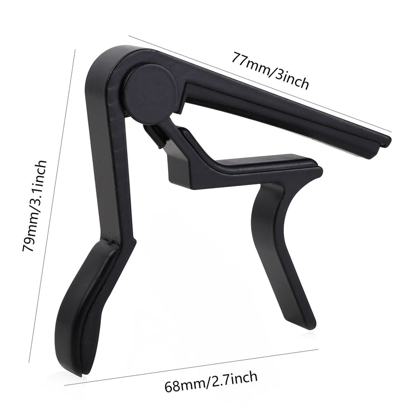 Alnicov Guitar Capo for Acoustic and Electric Guitars with 5 Picks(Random Colors),Black