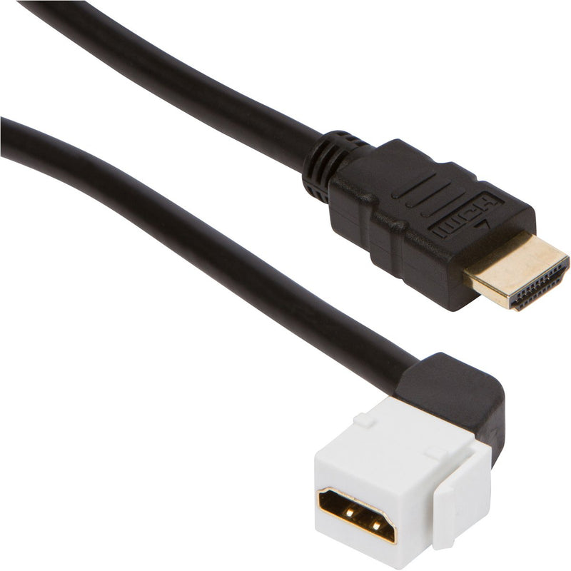 Buyer's Point HDMI Keystone Cable, 6ft (1.8m) 28 AWG, with Ethernet Female-Male (2, 90 Degree) 2