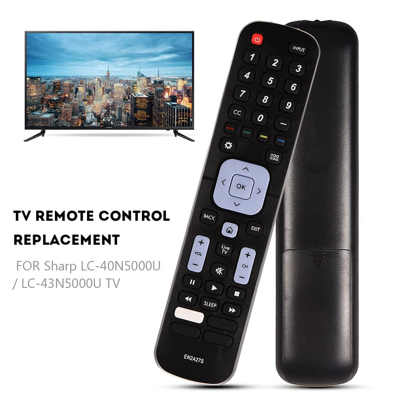 EN2A27S Remote Control Replacement for Sharp TV, Universal TV Remote Control Compatible with Sharp LC-40N5000U LC-43N5000U LC-43N6100U