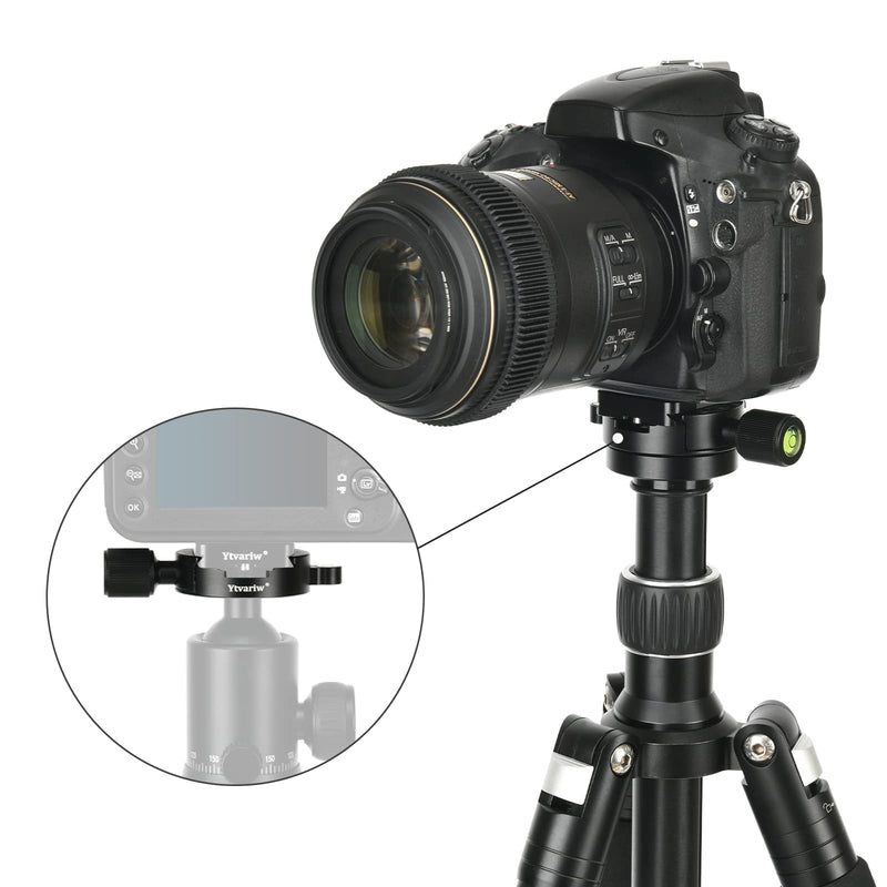 55mm Universal Screw Knob Clamp with 50mm Quick Release Plate with Bubble Level,for Tripod Head Monopod,Ytvariw