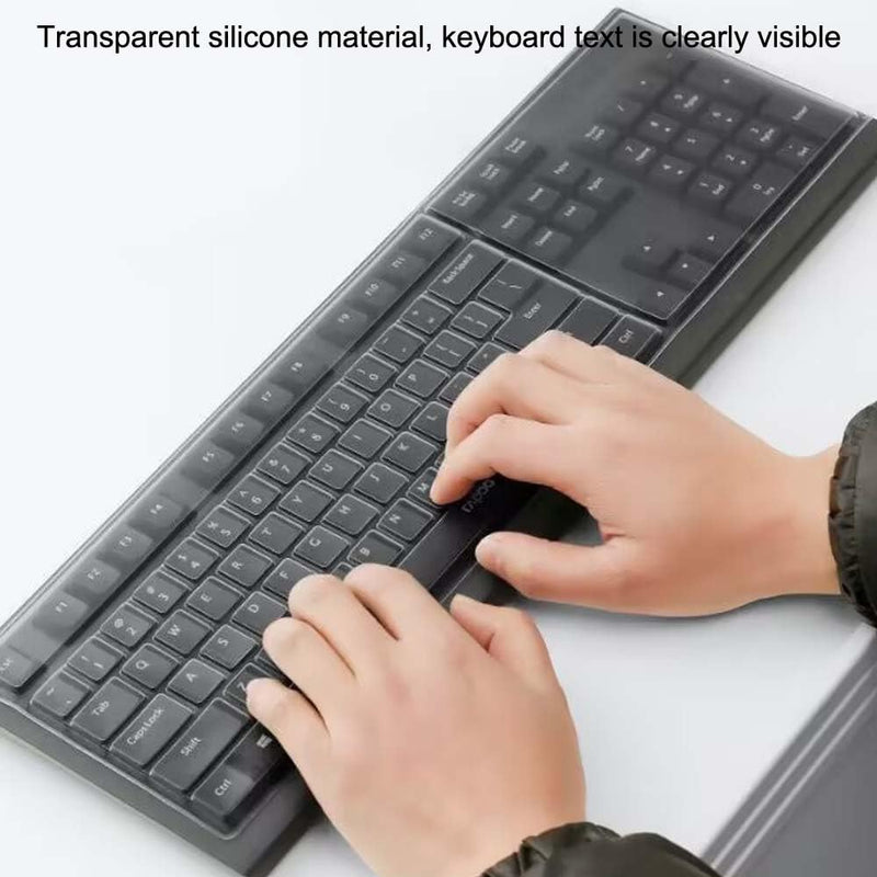 Universal Clear Desktop Computer Keyboard Protection Skin Protector Cover for PC 104/107 Keys Standard Keyboard,Ultra Thin Desktop PC Silicone Waterproof Dustproof Keyboard Cover (Type A) Type A