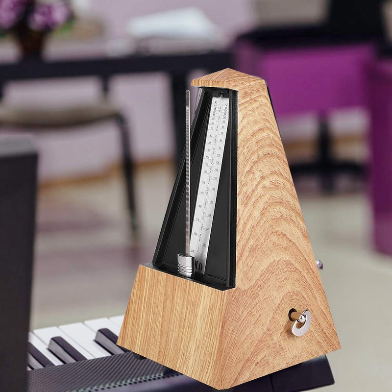 [AUSTRALIA] - Dilwe Metronome, Mechanical Metronome Guitar Piano Drum Instrument Tower Type Metronome Musical Accessory (Shallow Wood Grain) Shallow Wood Grain 