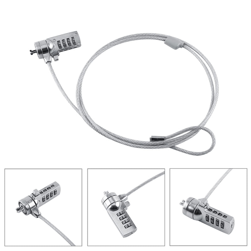 Laptop Locking Cable, Digit Password Lock, 110cm 4 Digit Password Combination Security Lock Cable Laptop Theft Deterrent Security Locks Computer Lock for Notebook PC