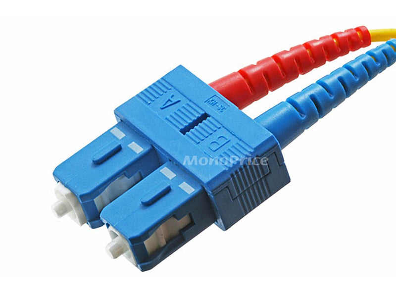 Monoprice Fiber Optic Cable - 1 Meter - Yellow | LC to SC, 9/125 Type, Single Mode, Duplex LC/SC 1M