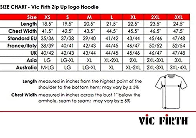 Vic Firth Red Craft Lightweight Hoodie XL