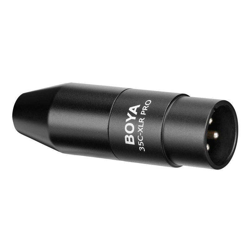 [AUSTRALIA] - BOYA 35C-XLR Pro 3.5mm (TRS) Mini-Jack Female Microphone Adapter to 3-pin XLR Male Connector with Integrated Phantom Power Converter for DSLR Camera, Camcorder, Audio Recorder, XLR Microphone 
