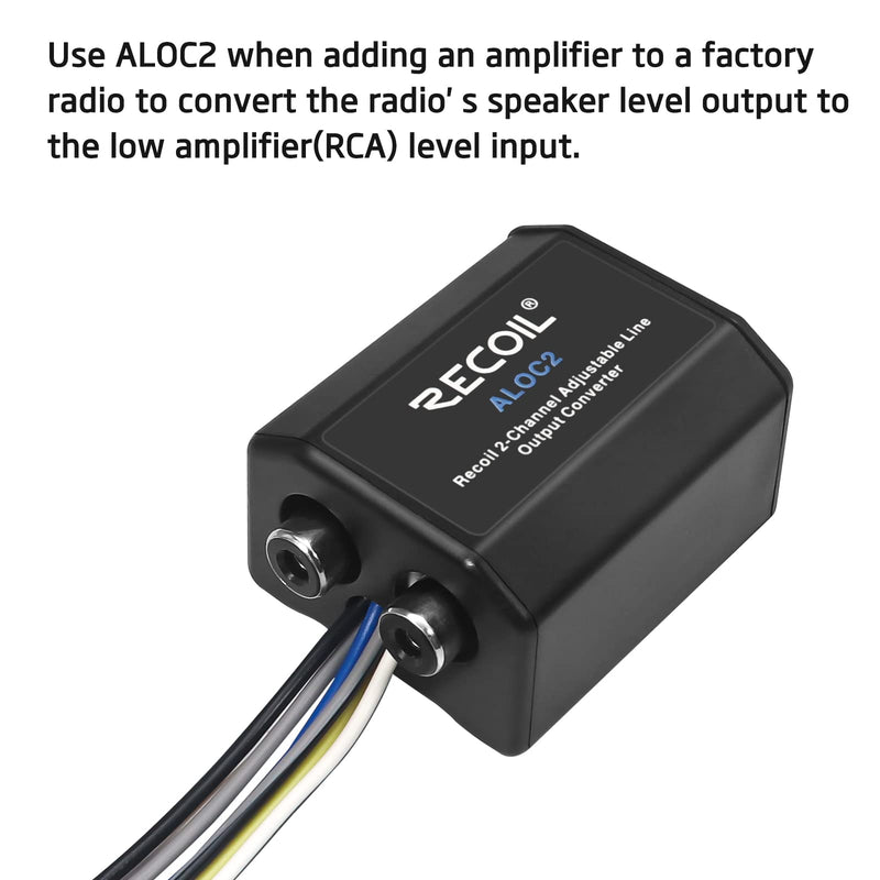 RECOIL ALOC2 2-Channel Speaker Cable to RCA Adjustable Line Output Converter with Remote Turn On